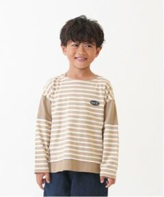 and D.petitmain / アンドディー. プティマイン Tシャツ | 【親子リンク】kidsボーダー肩切替ビッグロンT