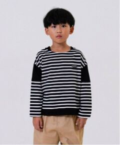 and D.petitmain / アンドディー. プティマイン Tシャツ | 【親子リンク】kidsボーダー肩切替ビッグロンT