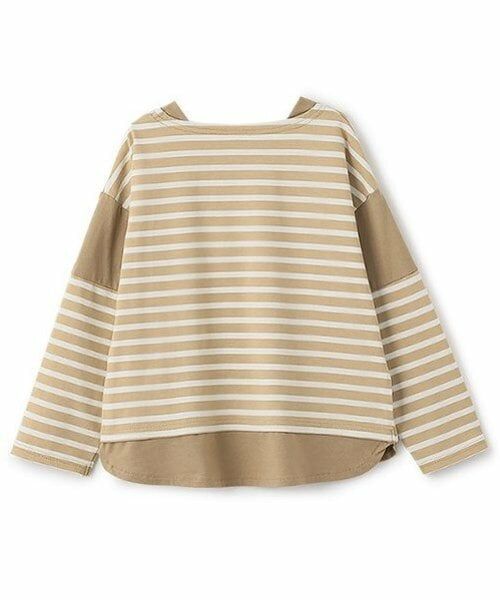 and D.petitmain / アンドディー. プティマイン Tシャツ | 【親子リンク】kidsボーダー肩切替ビッグロンT | 詳細1