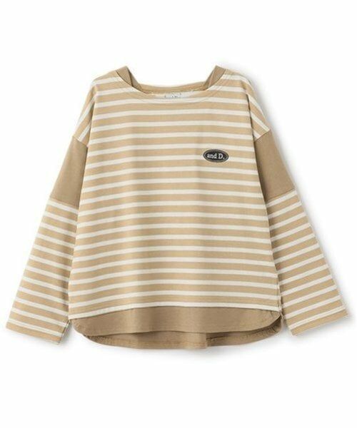 and D.petitmain / アンドディー. プティマイン Tシャツ | 【親子リンク】kidsボーダー肩切替ビッグロンT | 詳細10