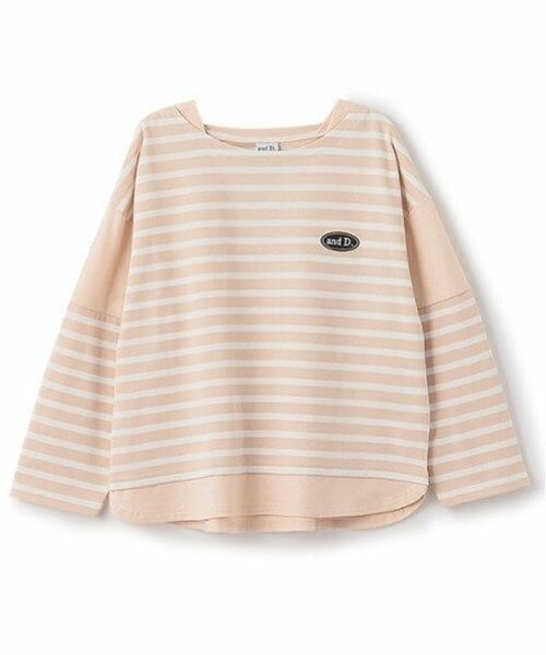 and D.petitmain / アンドディー. プティマイン Tシャツ | 【親子リンク】kidsボーダー肩切替ビッグロンT | 詳細11