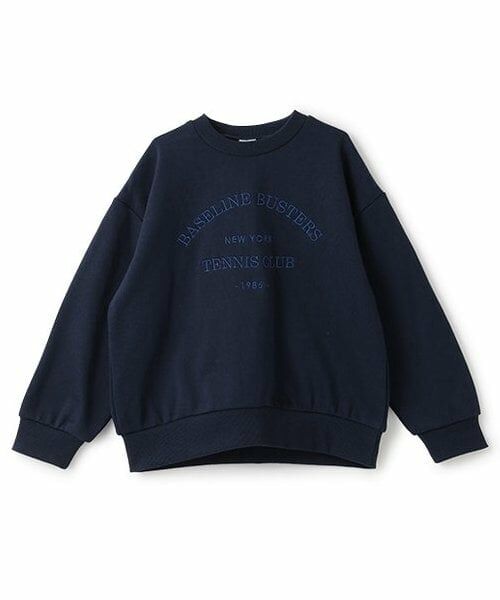 and D.petitmain / アンドディー. プティマイン スウェット | 【親子リンク】Kidsロゴワイドスウェット（紺）