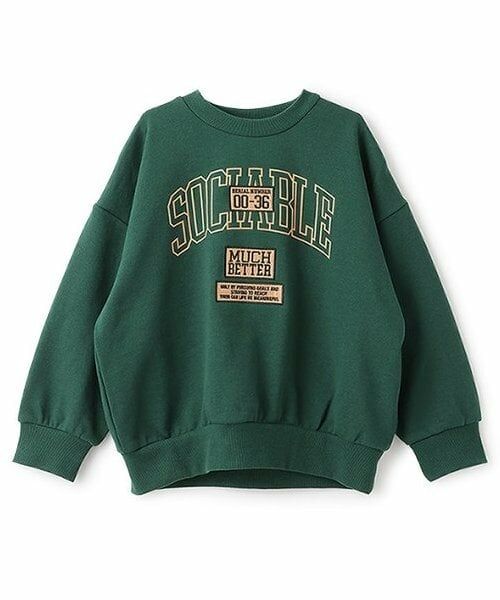 and D.petitmain / アンドディー. プティマイン スウェット | 【親子リンク】Kidsワッペンビッグスウェット（ディープ グリーン）