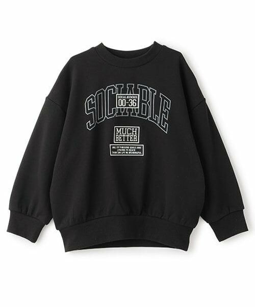 and D.petitmain / アンドディー. プティマイン スウェット | 【親子リンク】Kidsワッペンビッグスウェット（黒）