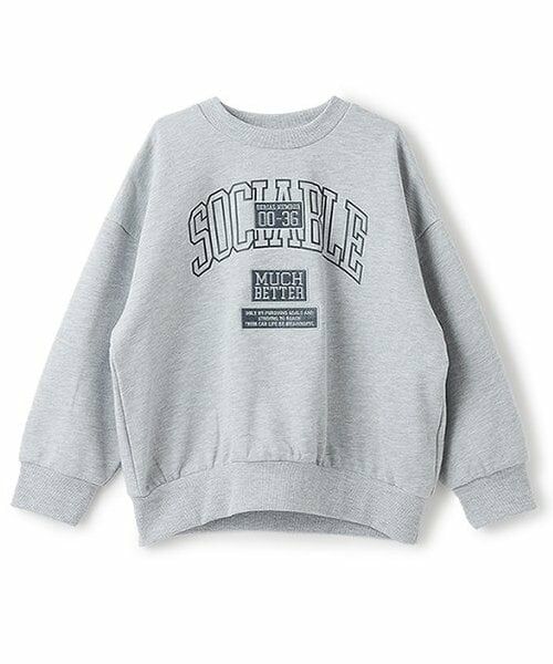 and D.petitmain / アンドディー. プティマイン スウェット | 【親子リンク】Kidsワッペンビッグスウェット（トップ グレー）