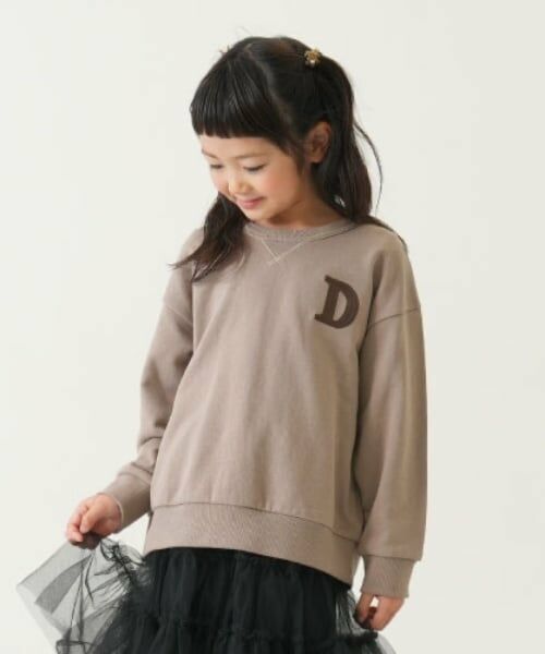 and D.petitmain / アンドディー. プティマイン スウェット | ロゴチェーンステッチワイドスウェット（モカ茶）