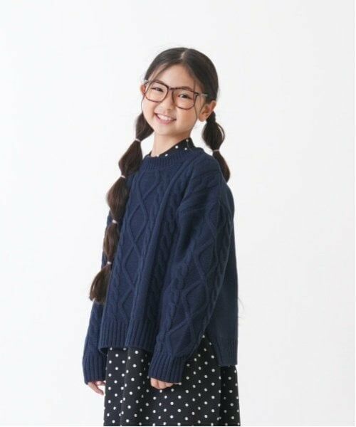 and D.petitmain / アンドディー. プティマイン ニット・セーター | 【洗濯機可】7Gケーブルニット(紺)