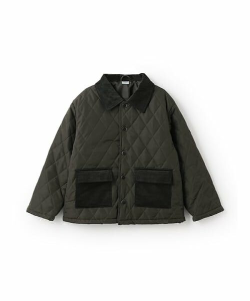 and D.petitmain / アンドディー. プティマイン ブルゾン | キルトジャケット（ディープ グリーン）