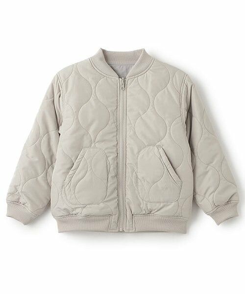 and D.petitmain / アンドディー. プティマイン ブルゾン | ひょうたんキルトリバーシブル MA1（ライト グレー）