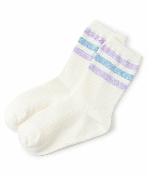 and D.petitmain / アンドディー. プティマイン ソックス | 【デイリー】ラインソックス（ラベンダー）