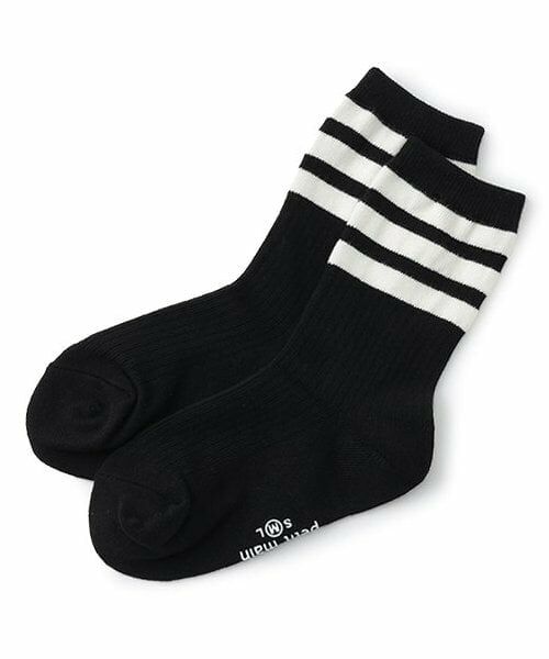 and D.petitmain / アンドディー. プティマイン ソックス | 【デイリー】ラインソックス（黒）