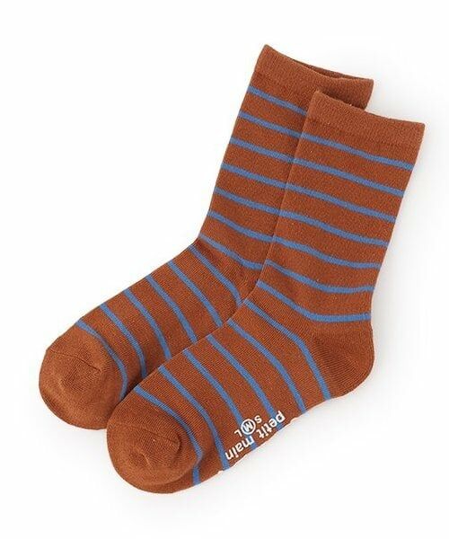 and D.petitmain / アンドディー. プティマイン ソックス | 細ボーダーソックス（キャメル）