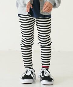 and D.petitmain / アンドディー. プティマイン レギンス・スパッツ | 【365D.】【防汚加工】ボーダーリブレギンス