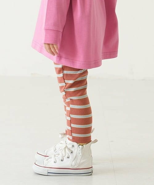 and D.petitmain / アンドディー. プティマイン レギンス・スパッツ | 【365D.】【防汚加工】ボーダーリブレギンス | 詳細1