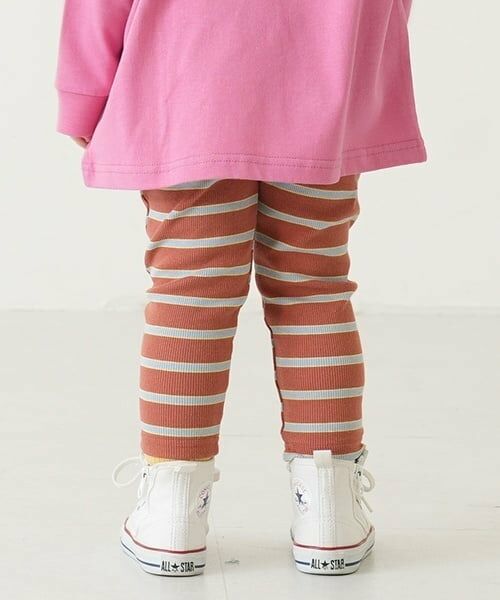 and D.petitmain / アンドディー. プティマイン レギンス・スパッツ | 【365D.】【防汚加工】ボーダーリブレギンス | 詳細2