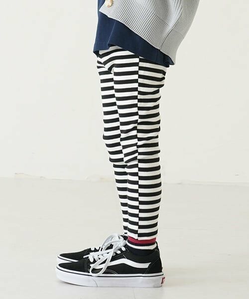 and D.petitmain / アンドディー. プティマイン レギンス・スパッツ | 【365D.】【防汚加工】ボーダーリブレギンス | 詳細4