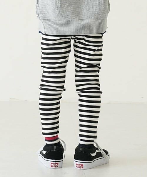 and D.petitmain / アンドディー. プティマイン レギンス・スパッツ | 【365D.】【防汚加工】ボーダーリブレギンス | 詳細5