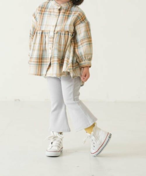 and D.petitmain / アンドディー. プティマイン レギンス・スパッツ | 【防汚加工】フレアレギンス（ライト グレー）