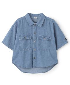 and D.petitmain / アンドディー. プティマイン シャツ・ブラウス | デニムワイドドロップショルダー5分袖シャツ