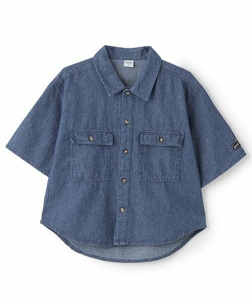 and D.petitmain / アンドディー. プティマイン シャツ・ブラウス | デニムワイドドロップショルダー5分袖シャツ | 詳細10