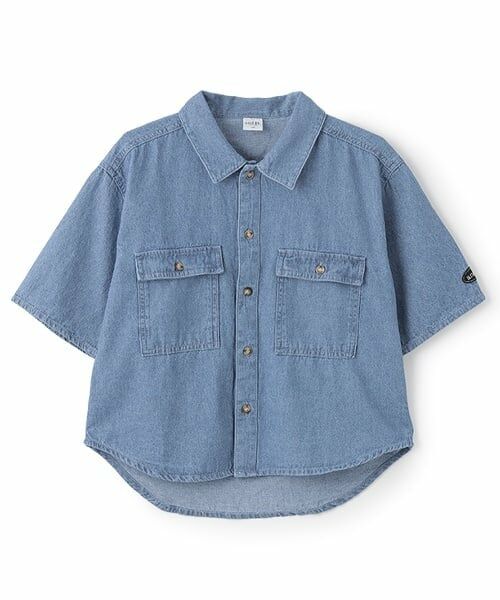 and D.petitmain / アンドディー. プティマイン シャツ・ブラウス | デニムワイドドロップショルダー5分袖シャツ | 詳細11