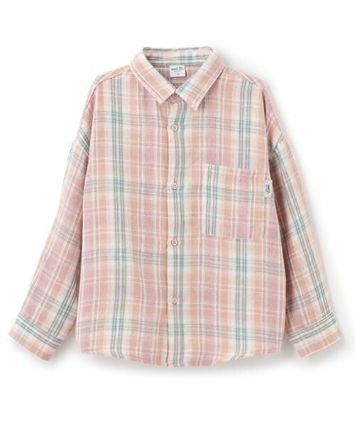 and D.petitmain / アンドディー. プティマイン シャツ・ブラウス | 【親子リンク】Kidsピーチキモウチェックシャツ（ピンク）