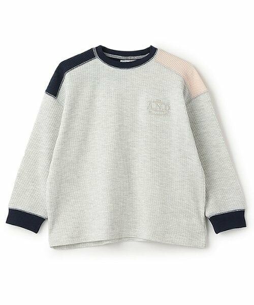and D.petitmain / アンドディー. プティマイン Tシャツ | キリカエワッフルビッグロンT（トップ グレー）