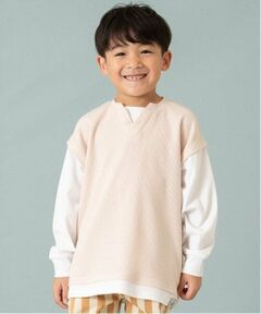 and D.petitmain / アンドディー. プティマイン Tシャツ | ワッフルベストレイヤードワイドロンT