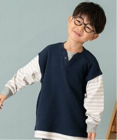 and D.petitmain / アンドディー. プティマイン Tシャツ | ワッフルベストレイヤードワイドロンT