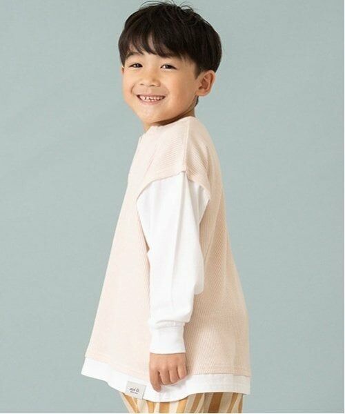 and D.petitmain / アンドディー. プティマイン Tシャツ | ワッフルベストレイヤードワイドロンT | 詳細1