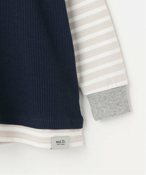 and D.petitmain / アンドディー. プティマイン Tシャツ | ワッフルベストレイヤードワイドロンT | 詳細11