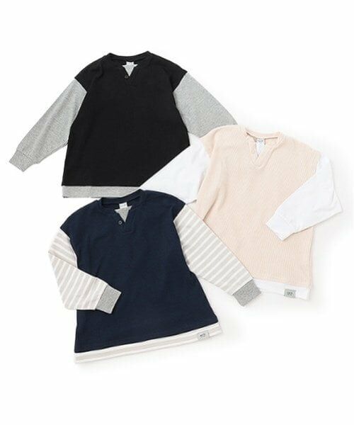 and D.petitmain / アンドディー. プティマイン Tシャツ | ワッフルベストレイヤードワイドロンT | 詳細13