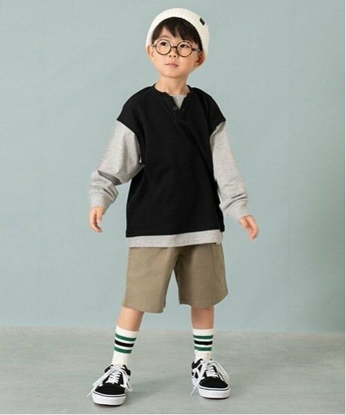 and D.petitmain / アンドディー. プティマイン Tシャツ | ワッフルベストレイヤードワイドロンT | 詳細4