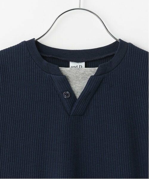 and D.petitmain / アンドディー. プティマイン Tシャツ | ワッフルベストレイヤードワイドロンT | 詳細8