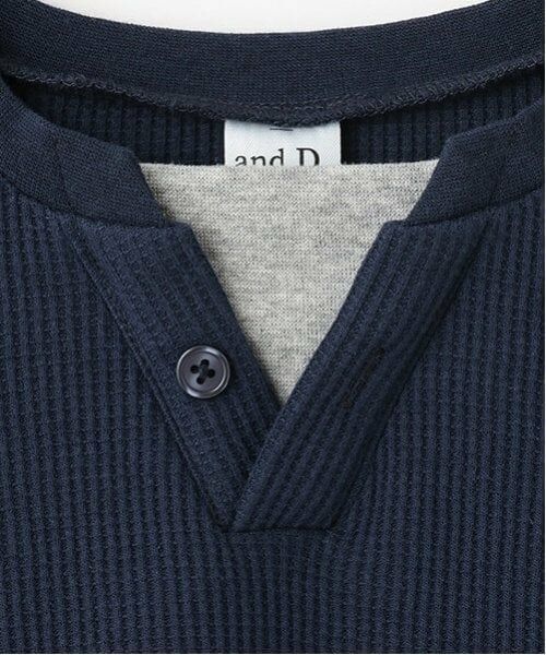 and D.petitmain / アンドディー. プティマイン Tシャツ | ワッフルベストレイヤードワイドロンT | 詳細9