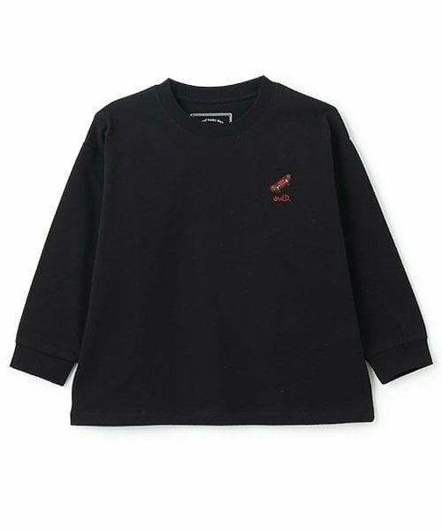 and D.petitmain / アンドディー. プティマイン Tシャツ | 【365D.】アソート刺しゅうワイドロンT（黒）