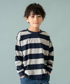 and D.petitmain / アンドディー. プティマイン Tシャツ | 【365D.】ボーダー袖リブワイドロンT