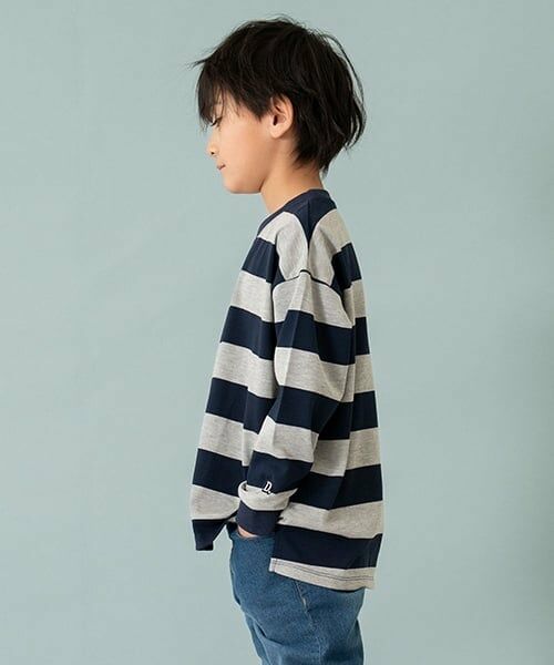 and D.petitmain / アンドディー. プティマイン Tシャツ | 【365D.】ボーダー袖リブワイドロンT | 詳細1