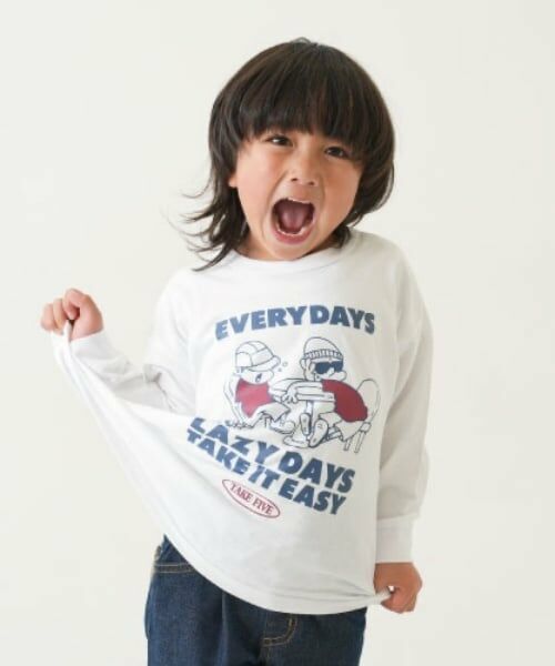 and D.petitmain / アンドディー. プティマイン Tシャツ | 【365D.】アソートプリント袖リブワイドロンT | 詳細7