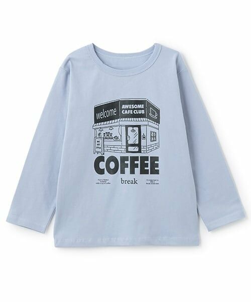 and D.petitmain / アンドディー. プティマイン Tシャツ | 【365D.】アソートプリントロンT（サックス）