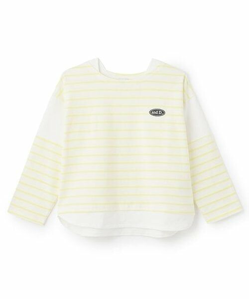 and D.petitmain / アンドディー. プティマイン Tシャツ | 肩切替ボーダービッグロンT（黄）