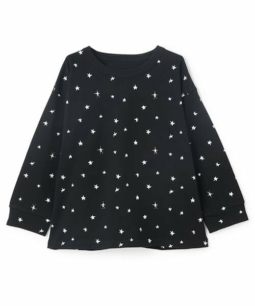 and D.petitmain / アンドディー. プティマイン Tシャツ | 【365D.】総柄ワイドロンT（黒）