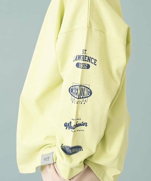 and D.petitmain / アンドディー. プティマイン Tシャツ | 【365D.】袖プリントビッグロンT | 詳細7