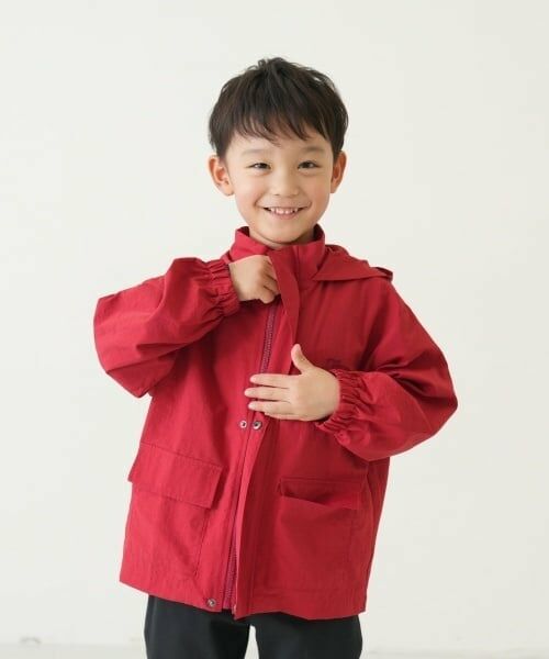 and D.petitmain / アンドディー. プティマイン ブルゾン | スタンドカラーウィンブレ（赤）