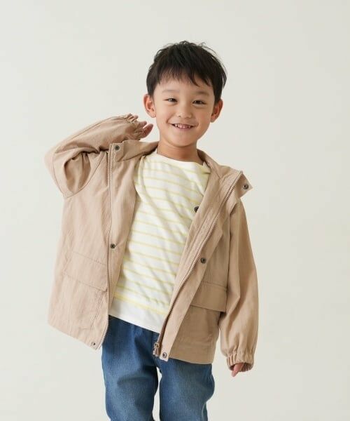 and D.petitmain / アンドディー. プティマイン ブルゾン | スタンドカラーウィンブレ（ベージュ）