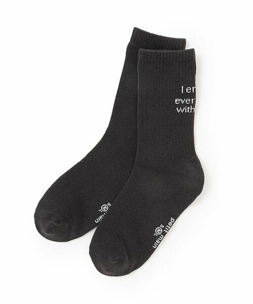 and D.petitmain / アンドディー. プティマイン ソックス | バッグロゴクリアカラーソックス（チャコール）