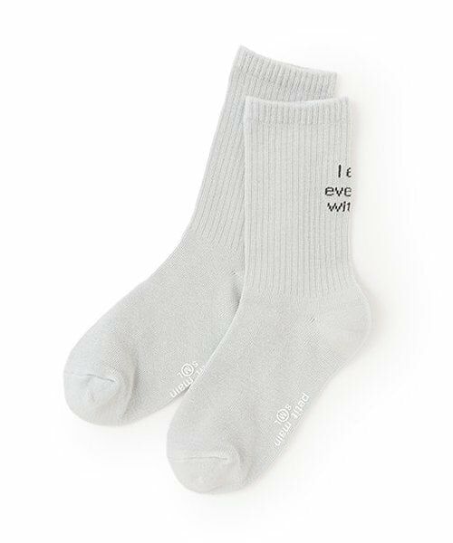 and D.petitmain / アンドディー. プティマイン ソックス | バッグロゴクリアカラーソックス（ライト グレー）