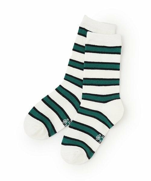 and D.petitmain / アンドディー. プティマイン ソックス | マルチボーダーソックス（白）