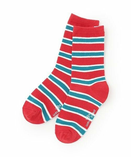 and D.petitmain / アンドディー. プティマイン ソックス | マルチボーダーソックス（赤）