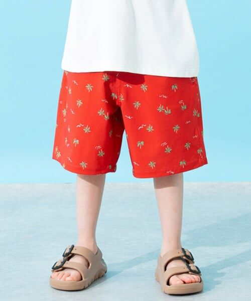 and D.petitmain / アンドディー. プティマイン ショート・ハーフ・半端丈パンツ | 【水陸両用】柄ショートパンツ（オレンジ）